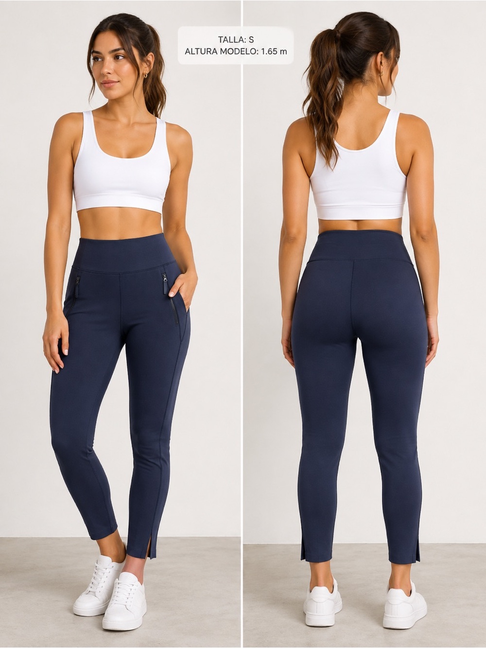FLX grey High-Rise Performance Leggings with Zip Pockets